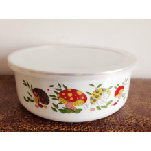 popular white Enamel coating metal bowl for kids